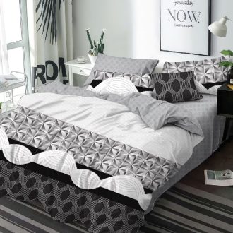 lenjerie alb ngru cu forme abstracte