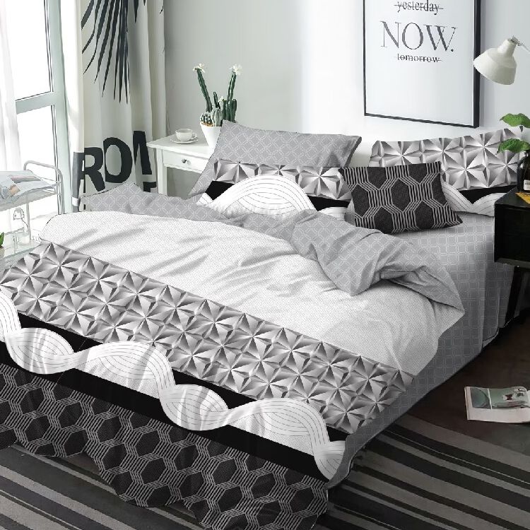 lenjerie alb ngru cu forme abstracte