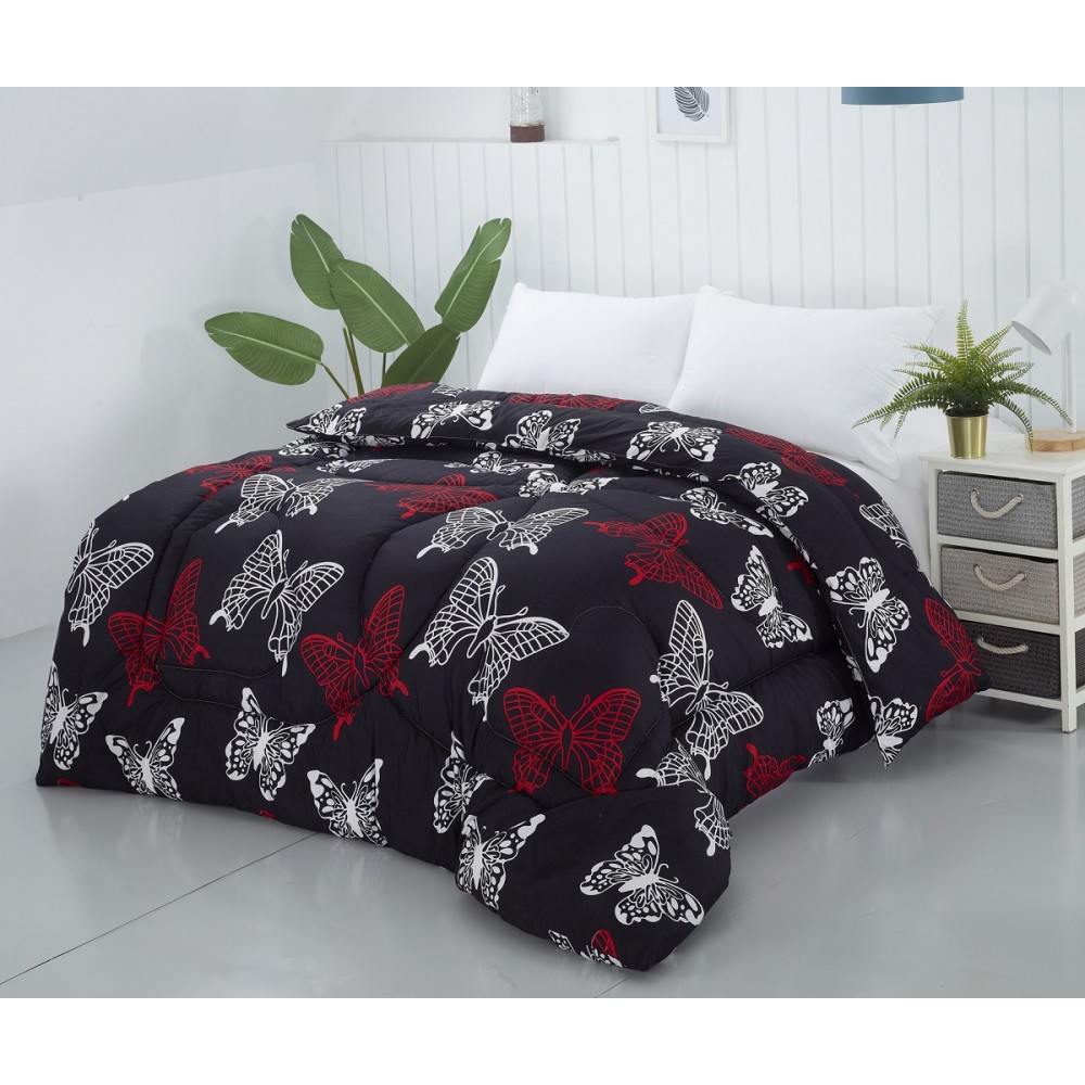 pilota neagra cu fluturi alb rosu