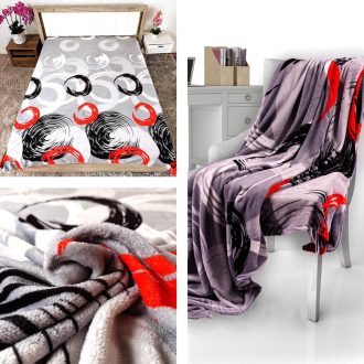 patura gri cu cercuri rosi