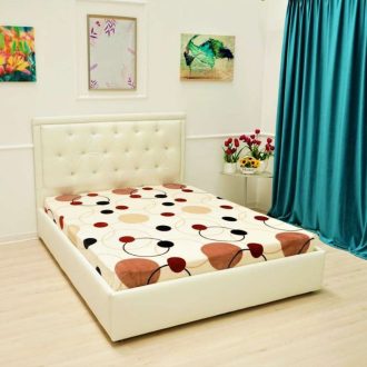 patura de pat cocolino crem cu cercuri