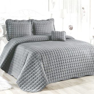 cuvertura brodata gri deschis