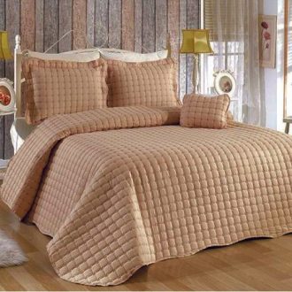 cuvertura brodata maro deschis