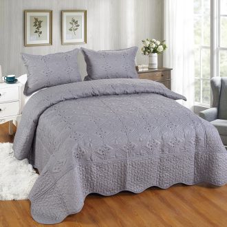 cuvertura gri pat dublu