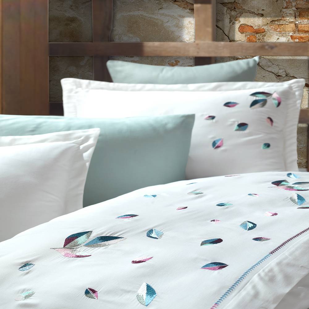 Lenjerie de pat de Lux din Bumbac 100% Satin 200TC, Pat 2 persoane - Dantela Vita - Melodi - imagine 2