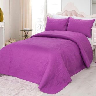 Set Cuvertura Matlasata model uni Mov, 3 Piese, Pat 2 Persoane, 220×240 Cm - PUF16152