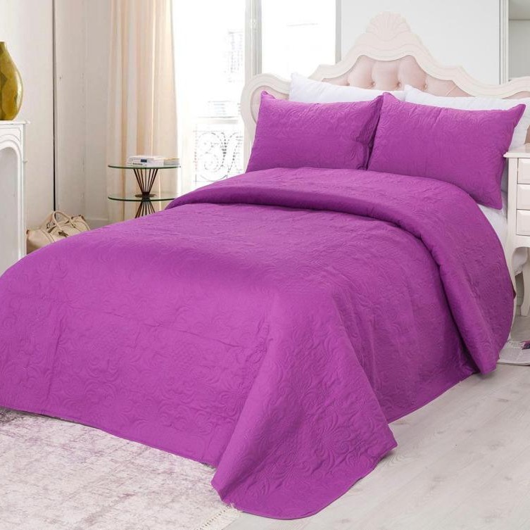 Set Cuvertura Matlasata model uni Mov, 3 Piese, Pat 2 Persoane, 220×240 Cm - PUF16152