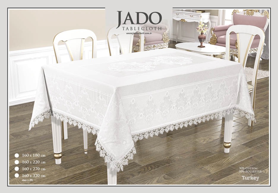 fata de masa jado dantela - alb