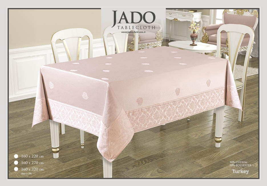 fata de masa jado policoton cu bordura - roz