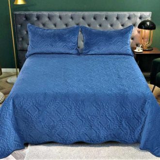 Cuvertura catifea bleumarin