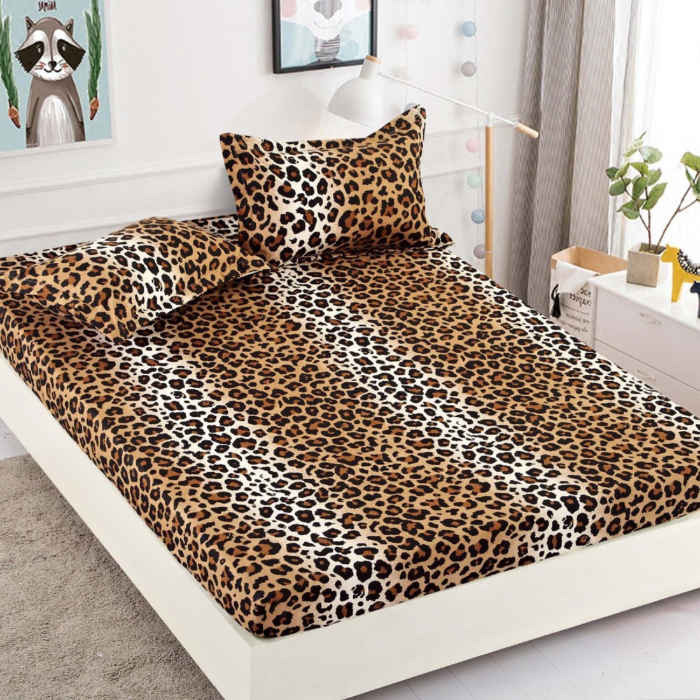 husa de pat cu elastic animal print