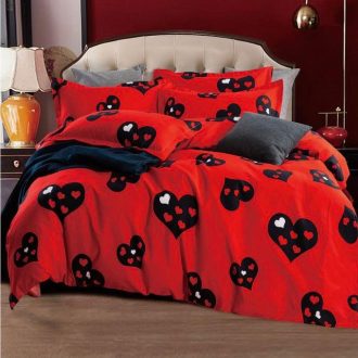 lenjerie rosie cu inimioare