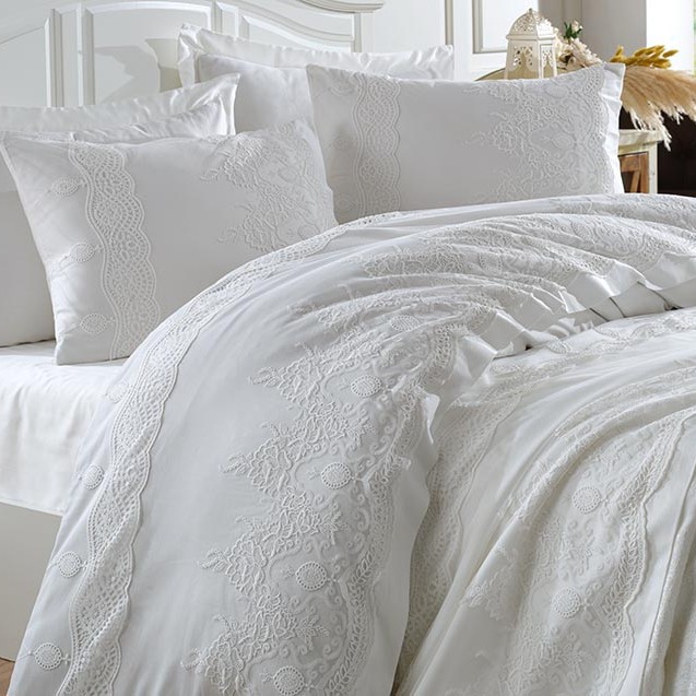 set lenjerie + cuvertura de lux duru