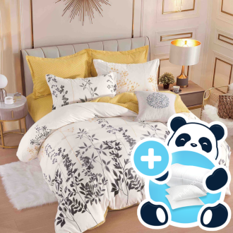 Lenjerie galbena cu flori