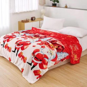 patura cocolino de craciun alb rosu