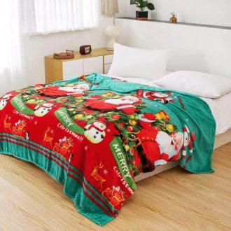 patura cocolino rosu verde mos craciun