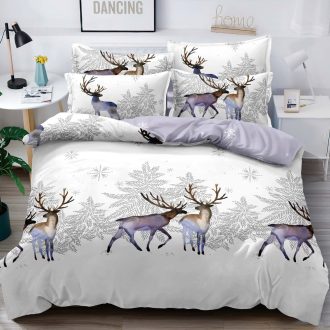lenjerie de craciun cu cerbi