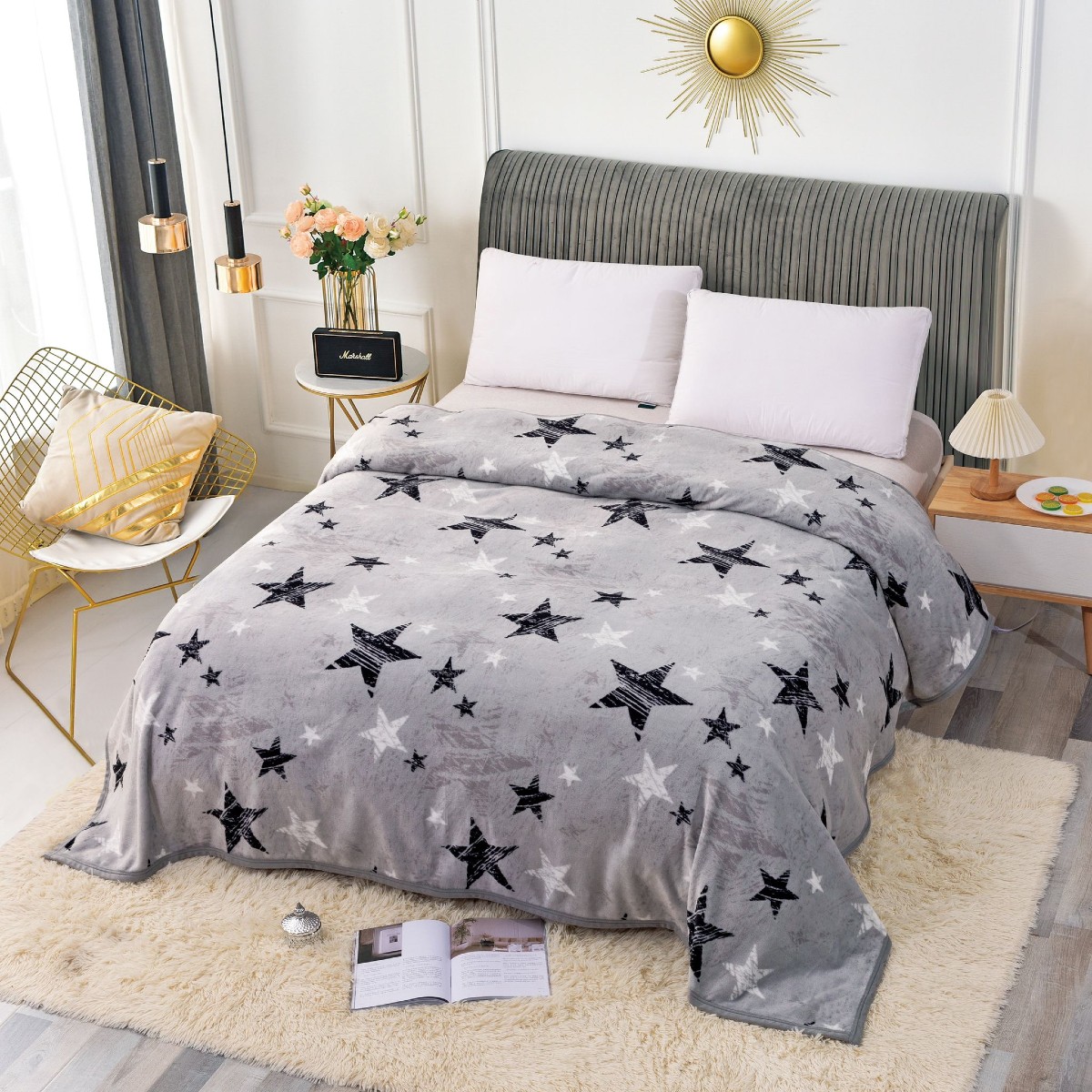 patura groasa cu stelute gri