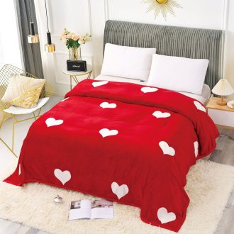 patura groasa rosie cu inimi