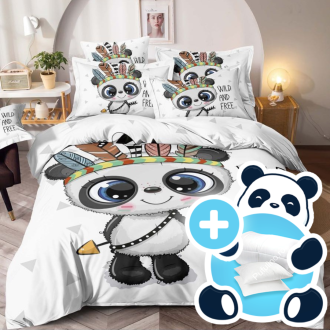 Lenjerie panda cu pene