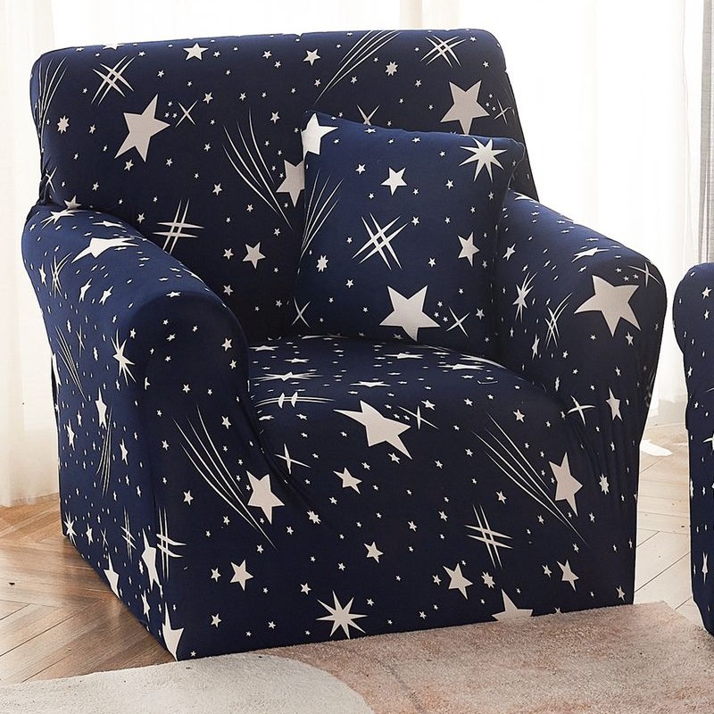 husa fotoliu bleumarin cu stelute