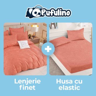 pachet promotional husa si lenjerie portocalie
