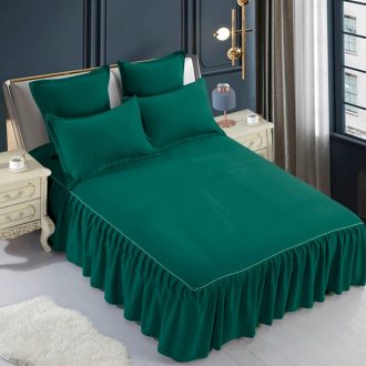 lenjerie cu volan uni verde inchis