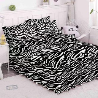 lenjerie cu volanase alb negru model zebra