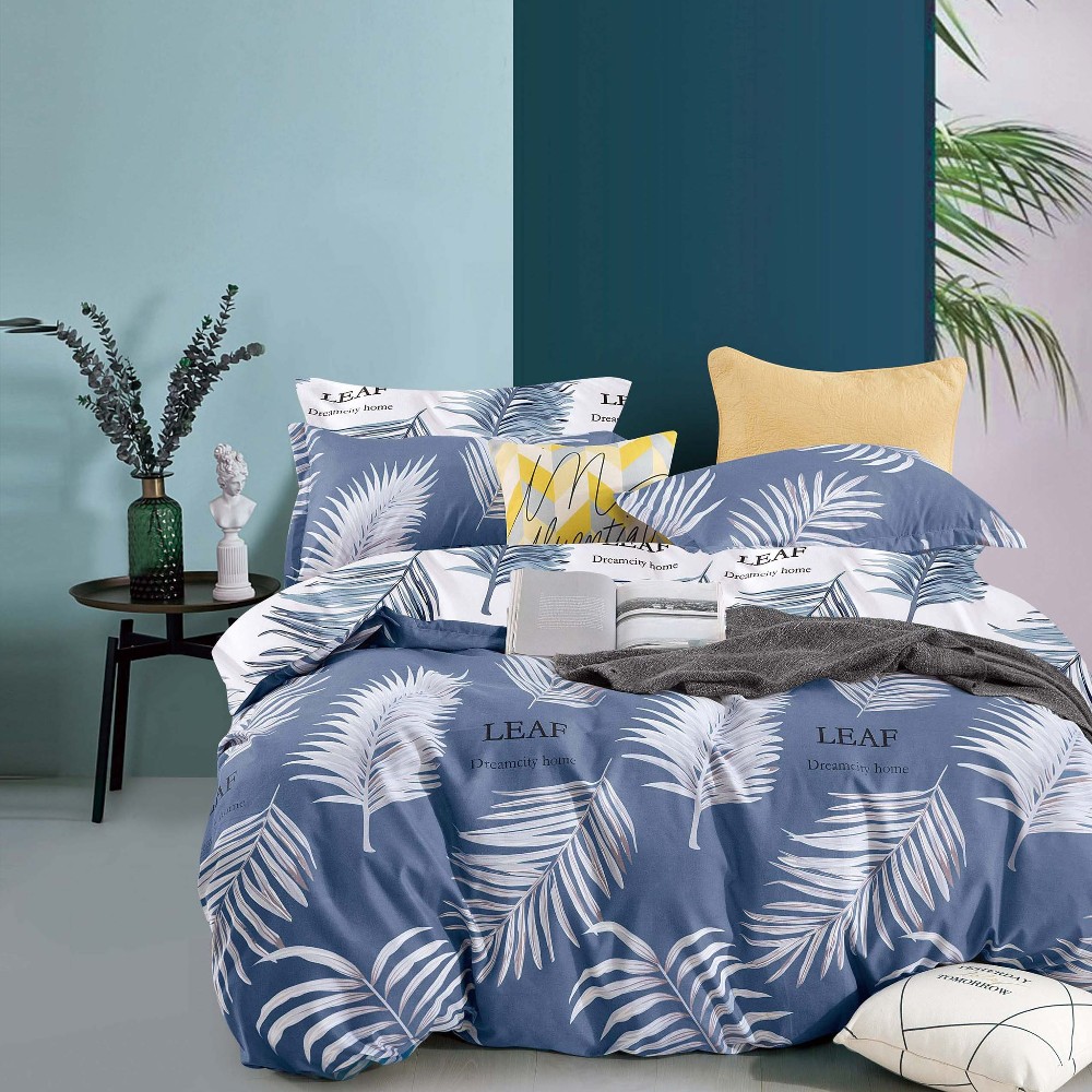 lenjerie bleumarin cu frunze