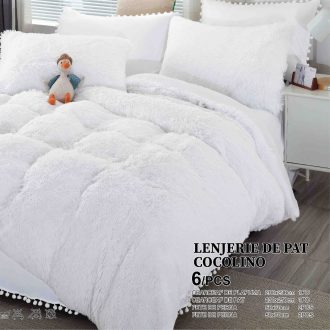 lenjerie cocolino fluffy alb