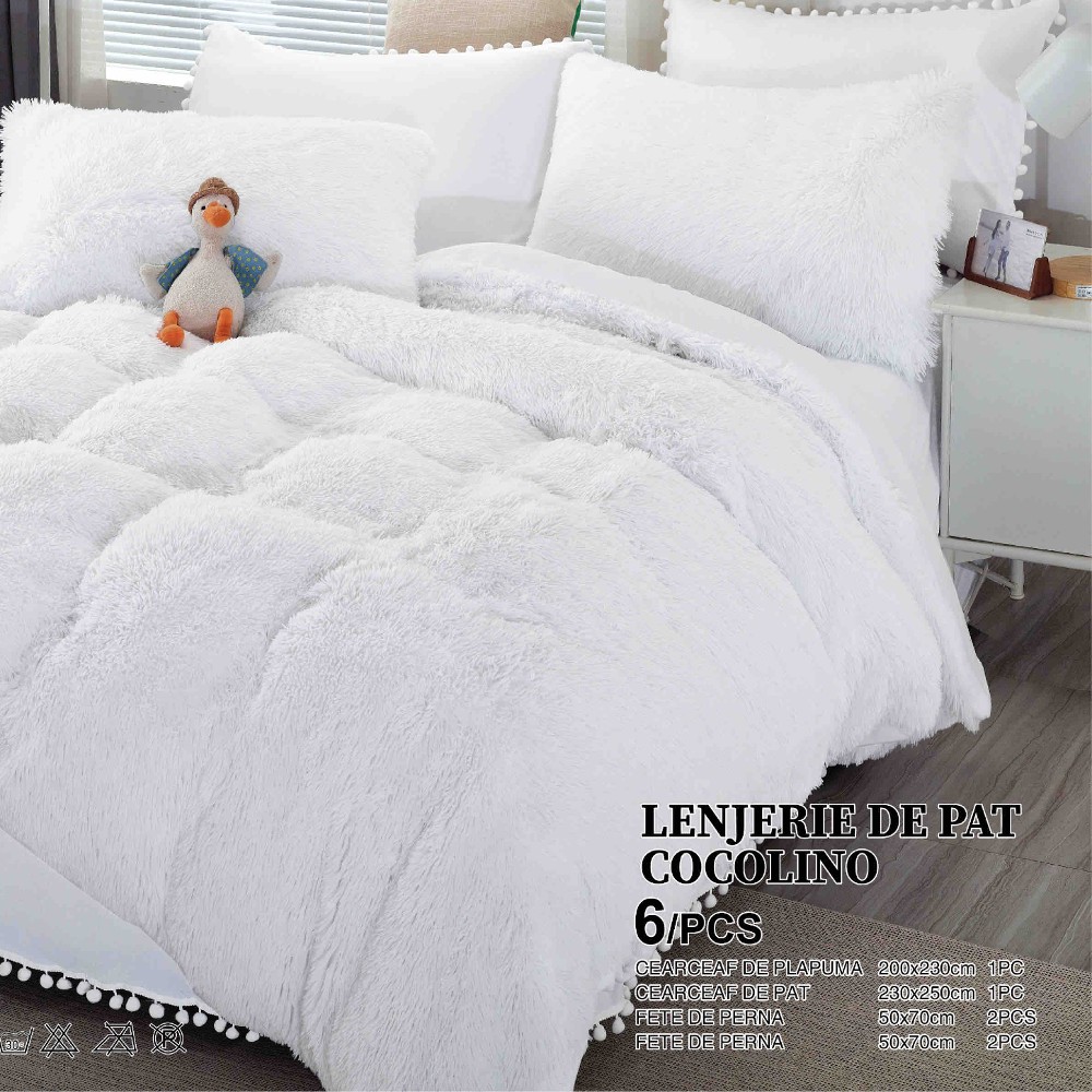 lenjerie cocolino fluffy alb