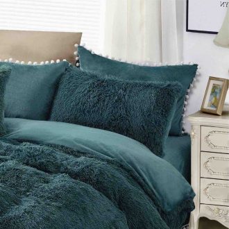 lenjerie cocolino fluffy verde inchis