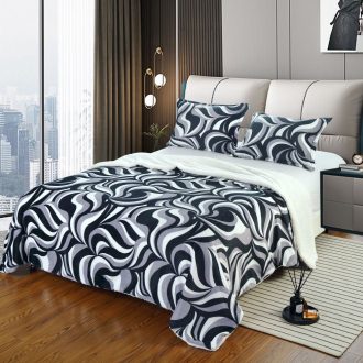 patura cu blanita + fete de perna alb negru