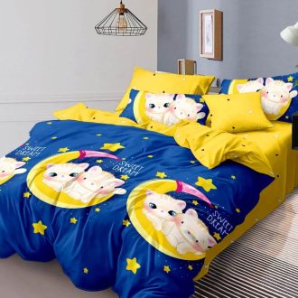 lenjerie albastra cu pisicute