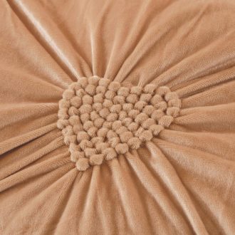 lenjerie pufoasa din catifea bej-broderie