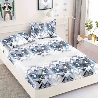 Husa de pat cu elastic din Bumbac Finet + 2 Fete de Perna, Jo Jo Design, Pat 2 Persoane - PUF60254