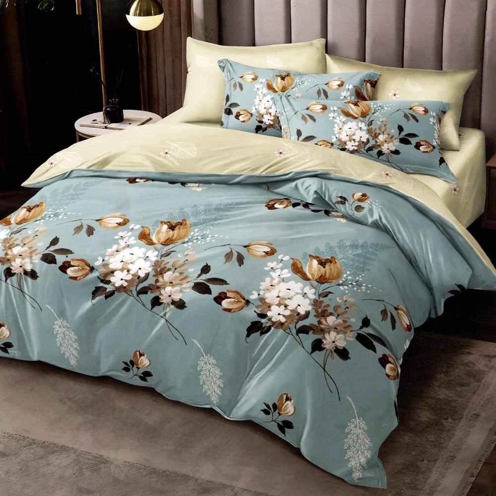 lenjerie turcoaz cu flori