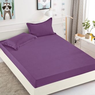 husa de pat din finet model uni - mov