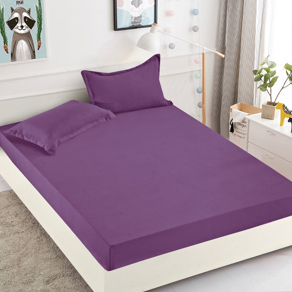 husa de pat din finet model uni - mov