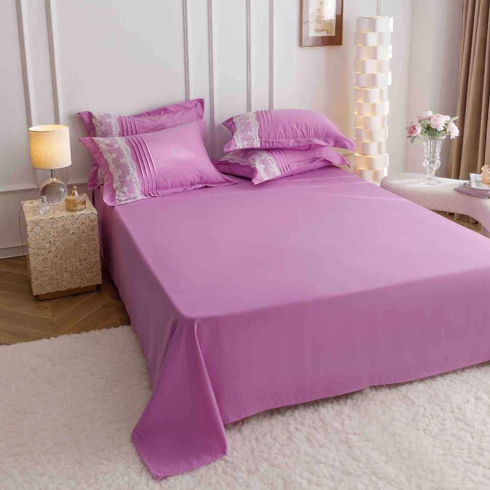 lenjerie cu pliuri inimioare si broderie - mov