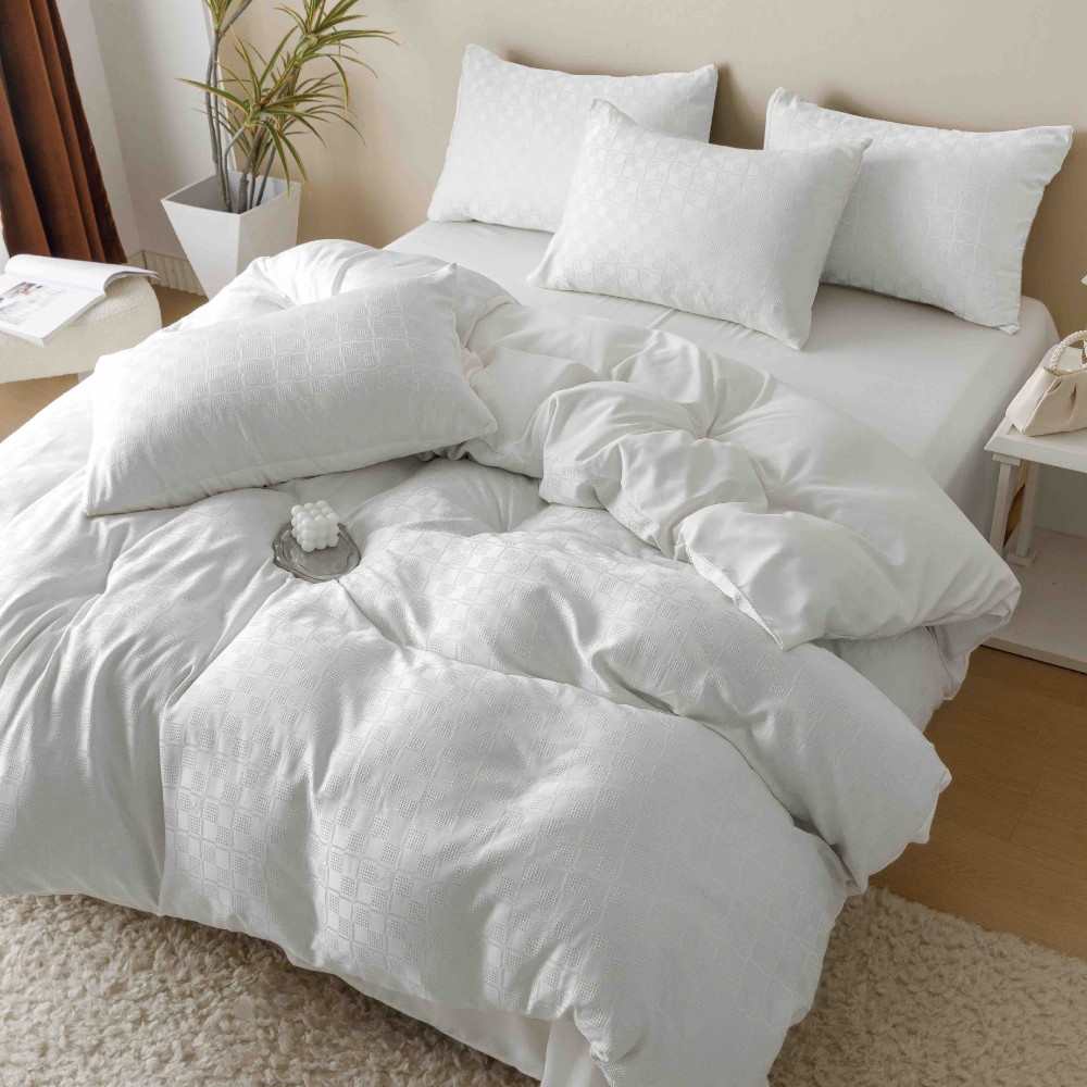 lenjerie jacquard din finet - alb 1