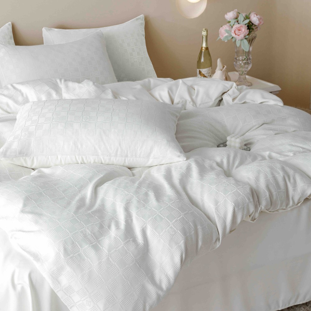 lenjerie jacquard din finet - alb 2