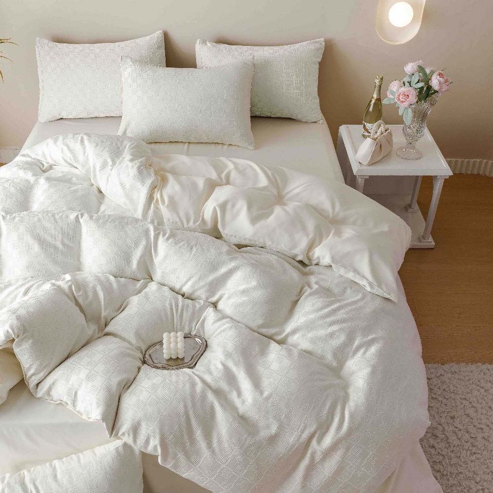 lenjerie jacquard din finet - crem