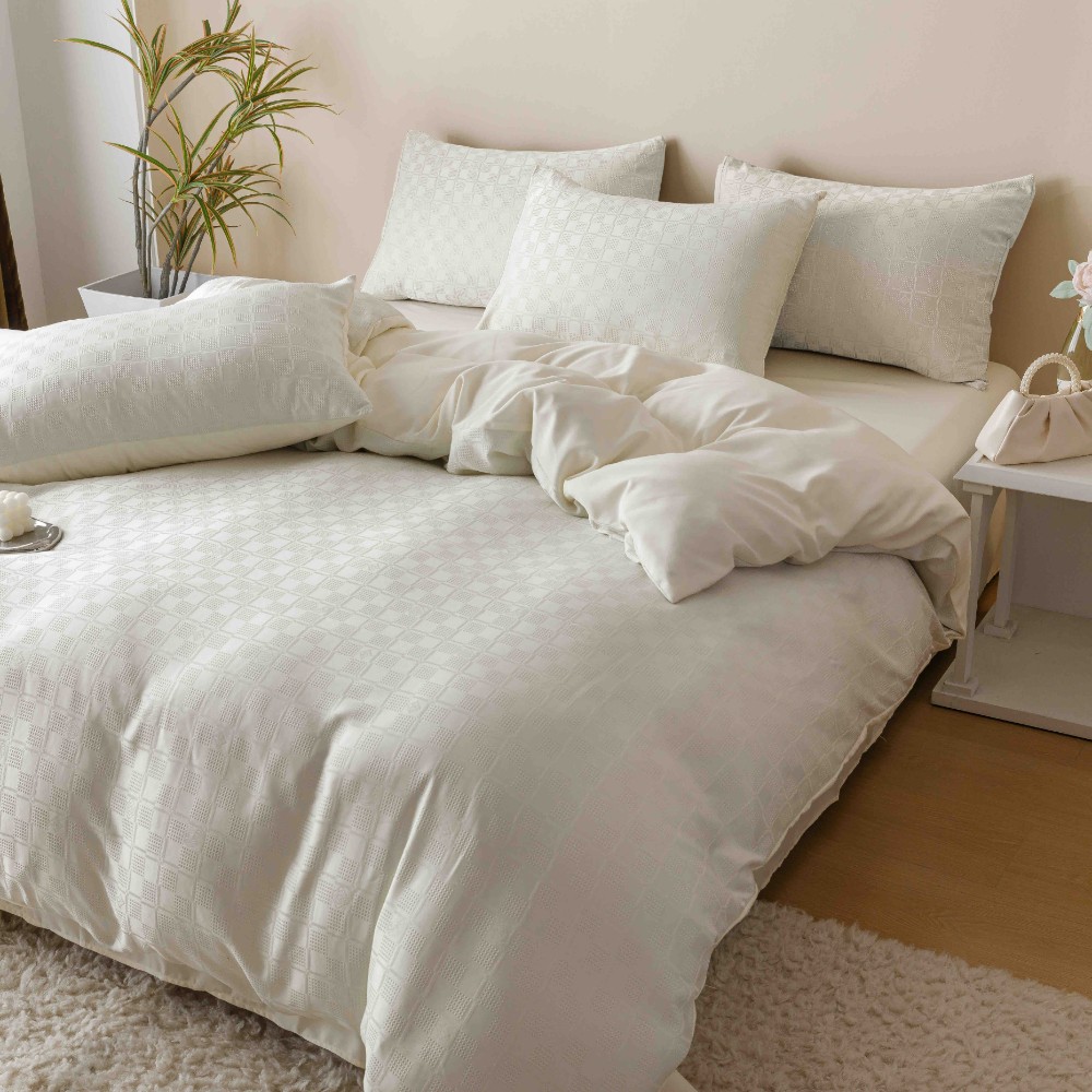 lenjerie jacquard din finet - crem