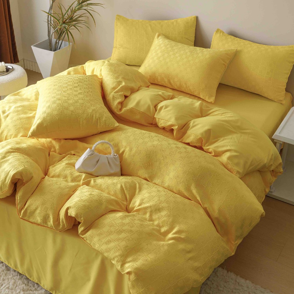 lenjerie jacquard din finet - galben