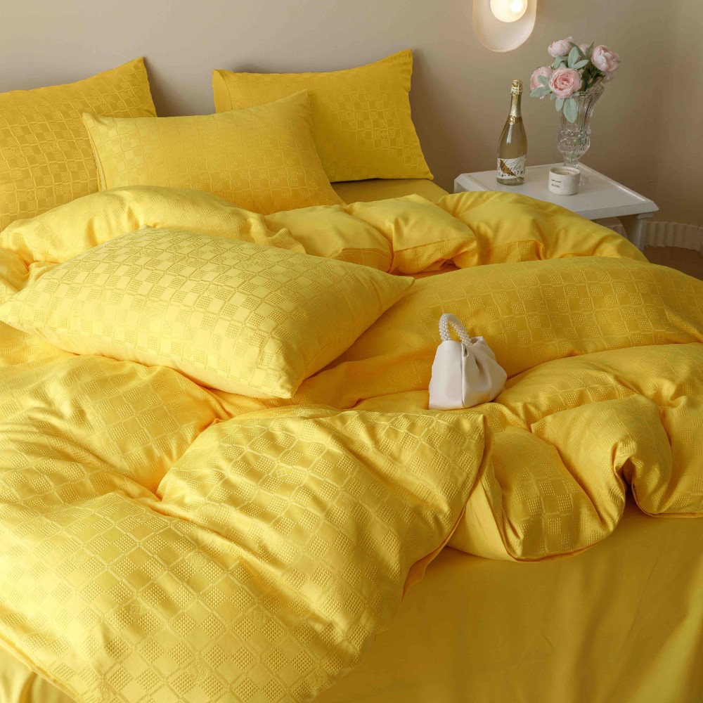 lenjerie jacquard din finet - galben