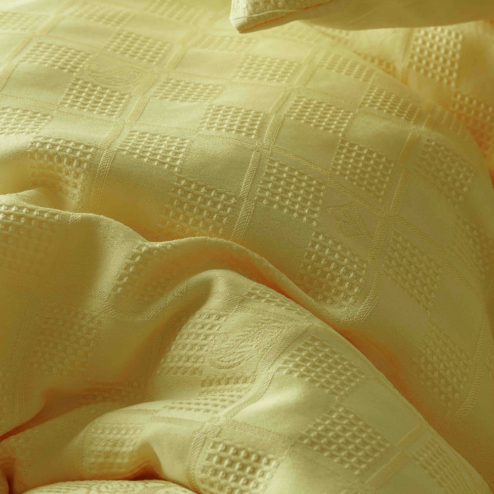 lenjerie jacquard din finet - galben pai