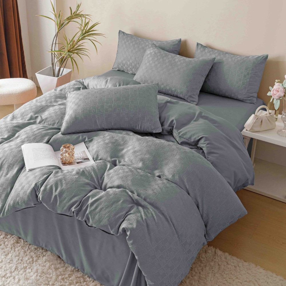 lenjerie jacquard din finet - gri deschis