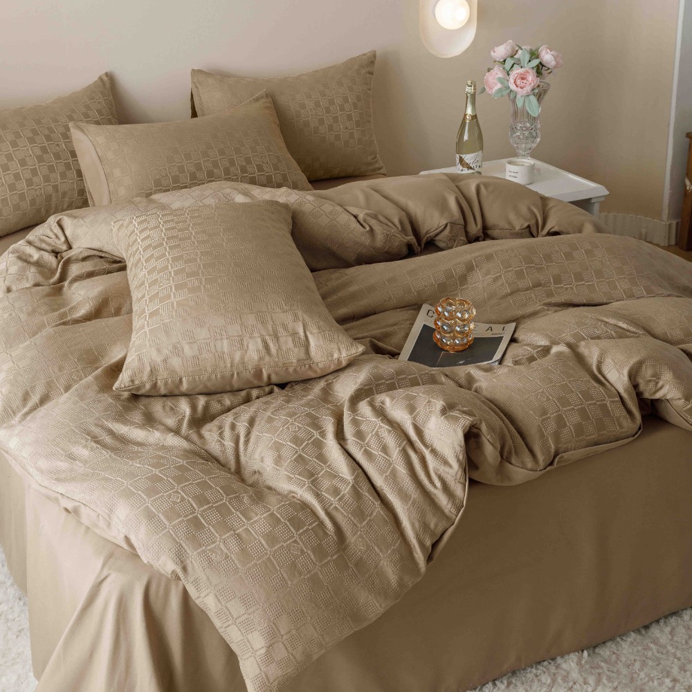 lenjerie jacquard din finet - maro