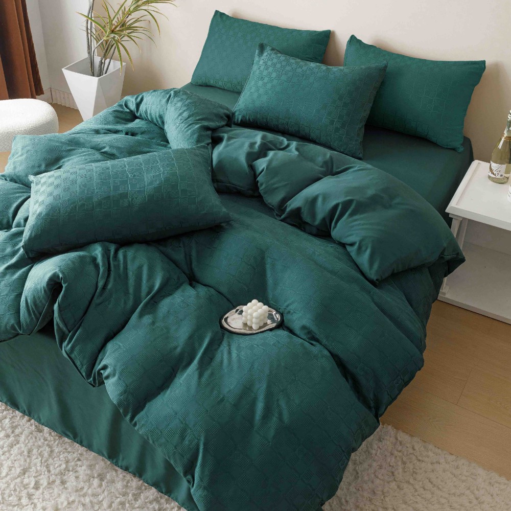 lenjerie jacquard din finet - verde